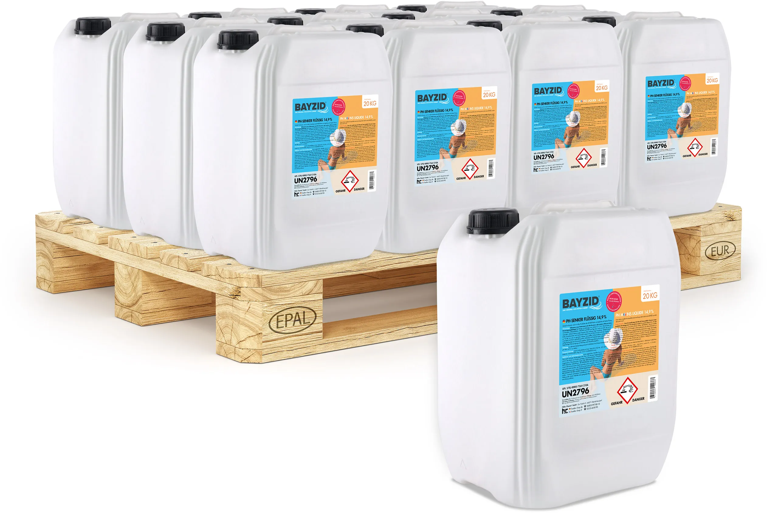 12 x 20 kg BAYZID® pH Moins liquide 14,9%