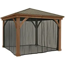 Westmann Moskitonetz für Pavillon 300 cm x 225 cm 4 Stück Schwarz