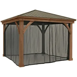 Westmann Moskitonetz für Pavillon 300 cm x 225 cm 4 Stück Schwarz