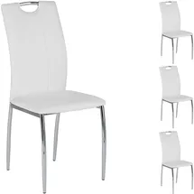 Idimex Esszimmerstuhl Apollo Kunstleder grau/weiß 4er Set