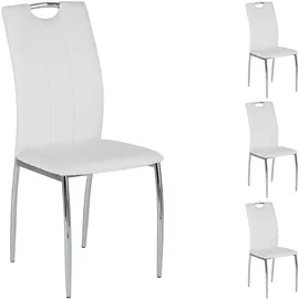 Idimex Esszimmerstuhl Apollo Kunstleder grau/weiß 4er Set