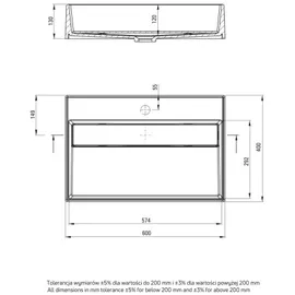Deante CORREO Aufsatzwaschbecken 60 x 40 cm