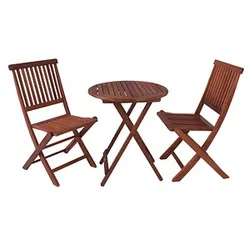 Garden Pleasure Sitzgruppe Prag, braun Holz, 3-teilig