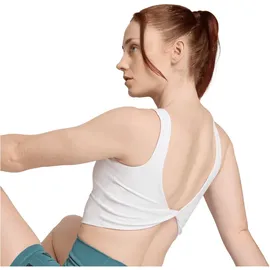 adidas Optime Workout Twist Light Support Bra Tank White S