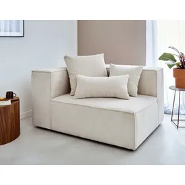 best mobilier Lisa Design Colombine modulares ecksofa rechts, 5-sitzer aus cord - Beige