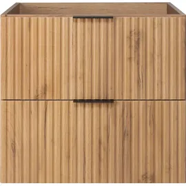 Rodan | Waschbeckunterschrank 60cm | Braun matt - Eiche | B/H/T 60/57/46cm | 2 Softclose-Schubladen | Badezimmerschränke, Badmöbel, Unterschränke - Braun