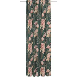 Vorhang ADAM "Eden" Gr. 2, grün (dunkelgrün), B:142cm H:175cm, Jacquard, Baumwolle, Gardinen, nachhaltig aus Bio-Baumwolle