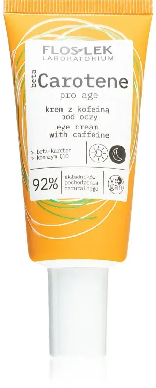 FlosLek Laboratorium Beta Carotene Augencreme gegen Schwellungen und Falten mit Koffein 30 ml