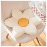 LANFIRE Blume Plüsch Kissen Kissen Bodenkissen Dekoratives Blumenkissen Sitzkissen Rückenlehnenkissen Schlafsofa Kissen (30CM, White)