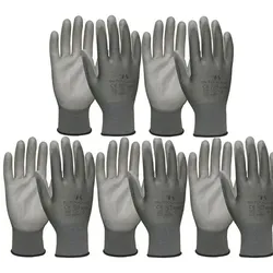 vasalat Schutzhandschuh PU TOUCH ; 5 Paar - grau , 10