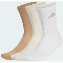 adidas Cushioned Crew Socken, 3 Paar - White / Wonder White / Warm Sandstone - 46-48