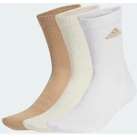 adidas Cushioned Crew Socken, 3 Paar - White / Wonder White / Warm Sandstone - 46-48