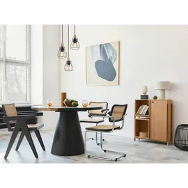 GLOBO Hängeleuchte schwarz, Dunkelbraun Holz Metall 120 cm