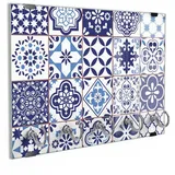 DEQORI Schlüsselbrett 'Azulejo Wandkacheln', (1 St), Schlüsselhalter Schlüssel Haken Schlüsselboard modern Schlüsselleiste blau
