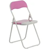 Klappstuhl - gepolstert - Rosa / Weiß