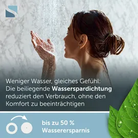 Schütte Handbrause SCHÜTTE "Wasserfall", grau (chromfarben), B:15cm H:29cm T:5cm, Duschköpfe, Handbrause, mit 5 Strahlarten, chwallauslauf, Brausekopf mit Wasserstopp-Funktion