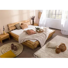 Massivmoebel24 Bett Wildeiche 180x200 natur geölt INNSBRUCK #180