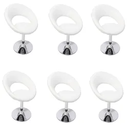 Mendler 6er-Set Esszimmerstuhl Eßzimmerstuhl Stuhl Palermo ~ weiß