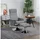 Homcom Relaxsessel mit Hocker Samt 71 x 104 x 69 cm Grau drehbar/neigbar