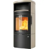 Kaminofen HARK 44-5.1 GT ECOplus FlameKat Raumluftunabhängig 8 kW - Ofenkacheln: creme - Korpus: graphit