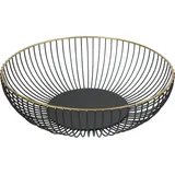 Trendline Deko Metall Korb rund Ø 28 x 7,5 cm schwarz
