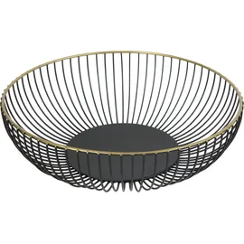 Trendline Deko Metall Korb rund Ø 28 x 7,5 cm schwarz