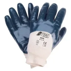 NITRAS Nitrilhandschuhe, teilbeschichtet 03410-09 , 1 Karton = 144 Paar, Größe 9