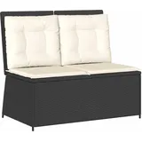 Gartenbank Schwarz Poly-Rattan - Schwarz