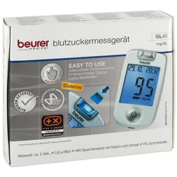 Beurer Gl40 mg/dl Blutzuckermessgerät codefree