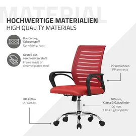 ML-Design Drehstuhl Polyester Rot