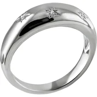 FIRETTI Fingerring FIRETTI "Schmuck Geschenk Silber 925 Damenring Ring Sterne" Gr. 52, silberfarben, kristallweiß, Fingerringe, Damen, 52, Silber 925 (Sterlingsilber), 2,8mm, Fingerring, mit Zirkonia (synth.)