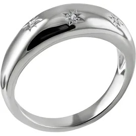 FIRETTI Fingerring FIRETTI "Schmuck Geschenk Silber 925 Damenring Ring Sterne" Gr. 52, silberfarben, kristallweiß, Fingerringe, Damen, 52, Silber 925 (Sterlingsilber), 2,8mm, Fingerring, mit Zirkonia (synth.)
