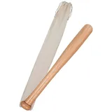Relaxdays Kleiner Baseballschläger Holz mit Beutel Beige,Hellbraun