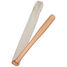 Relaxdays Kleiner Baseballschläger Holz mit Beutel Beige,Hellbraun