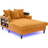 Lvhom Relaxliege, Gelb, Textil, 129x70x170 cm, Wohnzimmer, Sessel, Relaxliegen