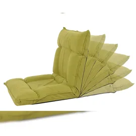 Mendler Bodensessel HWC-N44, Relaxsessel Bodenkissen Bodensofa Klappsessel 6 Relaxpositionen, stabiles Gestell Samt ~ grün