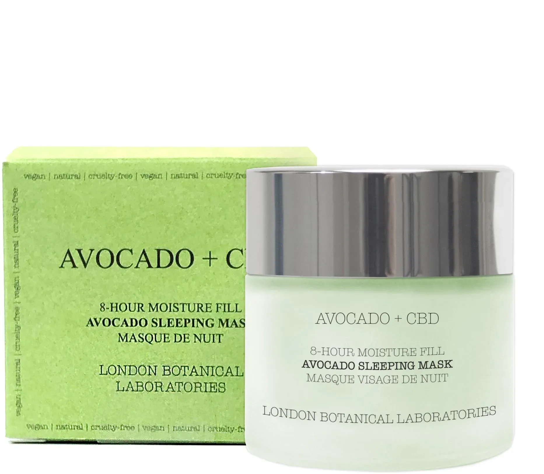 London botanical loboratories Avocado + CBD | 8-Stunden Feuchtigkeit Füllen Schlafmaske 50 ml Unisex