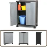 Kunststoffschrank 68x39x92 cm - Aufbewahrungsbox - Garderobe - Werkzeugschrank - Plastikmöbel - Grau