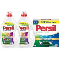 PERSIL Pulver 50 WL Universal 1x 3kg & Kraft-Gel 2x 50 WL (100WL) Color 2x 2,25l