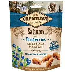 CARNILOVE Crunchy snacks Knusprige Leckerbissen mit Lachs und Heidelbeeren 200 g