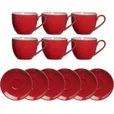Ritzenhoff & Breker Doppio Espressotassen und -untertassen 6er Set Rot