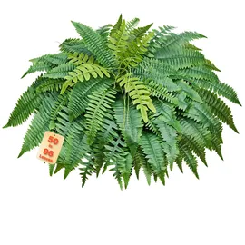 Vevor Künstlicher Farn 127cm, 596g Künstliche Pflanzen mit 96 Wedeln aus Kunststoff & Seidenstoff, UV-beständiger Artifizieller Boston Farn für Haus Garten Balkon Büro Dekoration, ohne Blumentopf