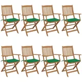 vidaXL Klappbare Gartenstühle 8 St. 0 x 0 x 91 cm grün