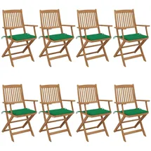 vidaXL Klappbare Gartenstühle 8 St. 0 x 0 x 91 cm grün