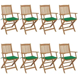 vidaXL Klappbare Gartenstühle 8 St. 0 x 0 x 91 cm grün