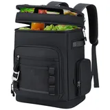 Refttenw Thermobehälter 30L Kühltasche,Picknicktasche,Kühlrucksack,wasserdicht Picknickkorb schwarz