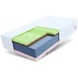 Fdm Matratze 120x200 cm SAVONA Kaltschaum 7 Zonen H3 H4 Höhe ca. 22 cm Kokos Latex Visco HR Matratzenbezug Premium JERSEY