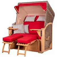 Bene living Strandkorb Komplettset Schaalsee Teak PE grau Modell