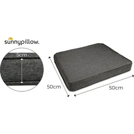 sunnypillow Sitzkissen 50 x 50 x 5 cm grau 4-tlg.