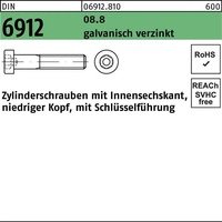 Industrial Quality Supplies DIN 6912 Zylinderkopf-Schaftschraube niedrige Form M8x25